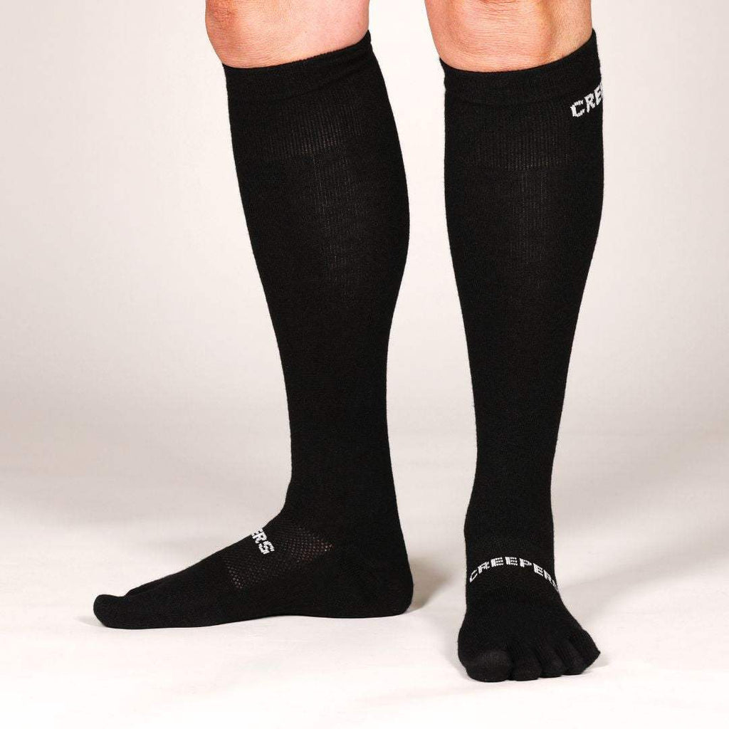 over the calf merino toe socks