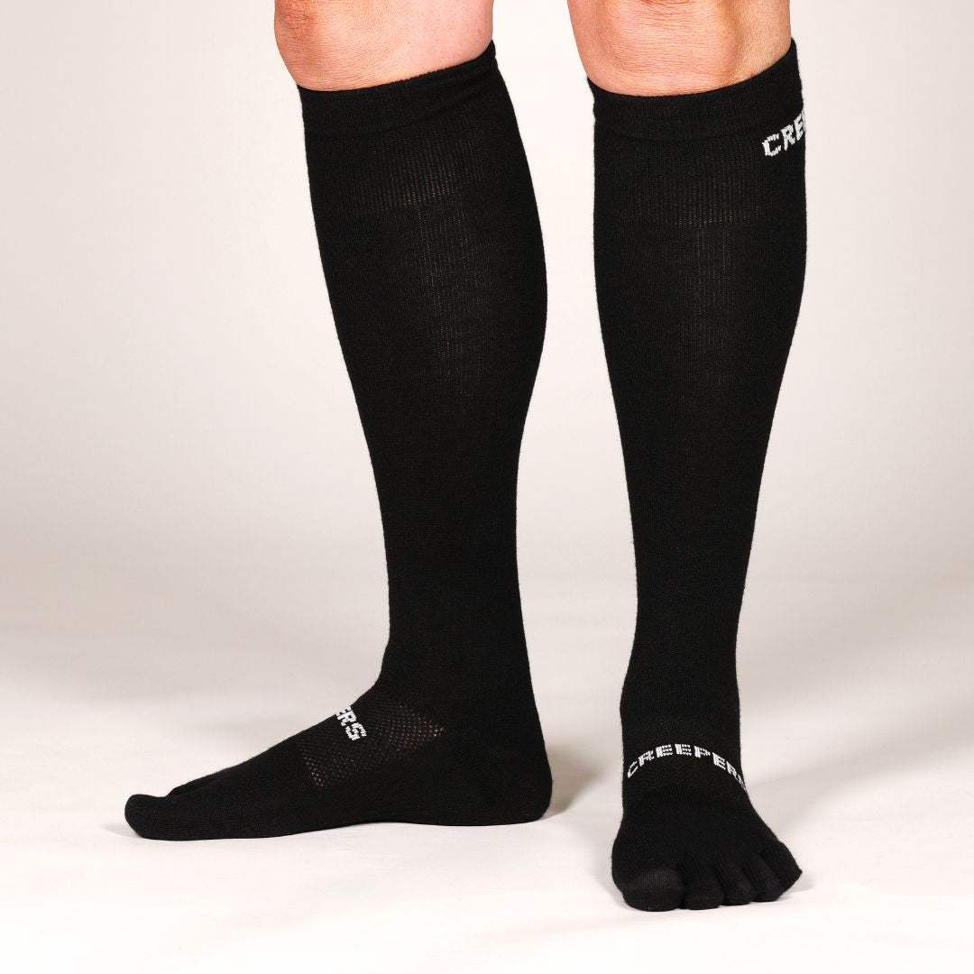 over the calf merino toe socks