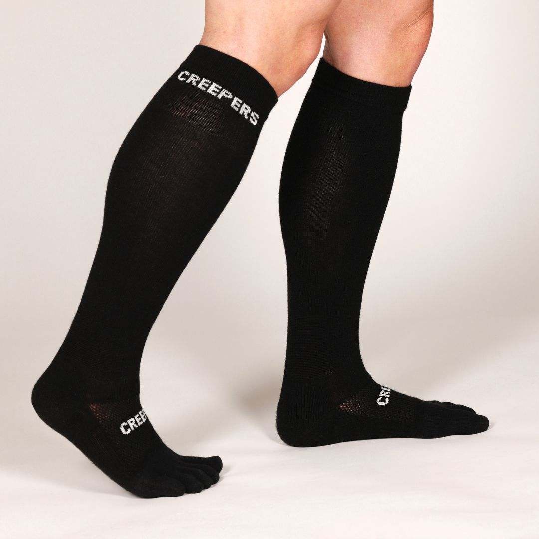 over the calf merino toe socks