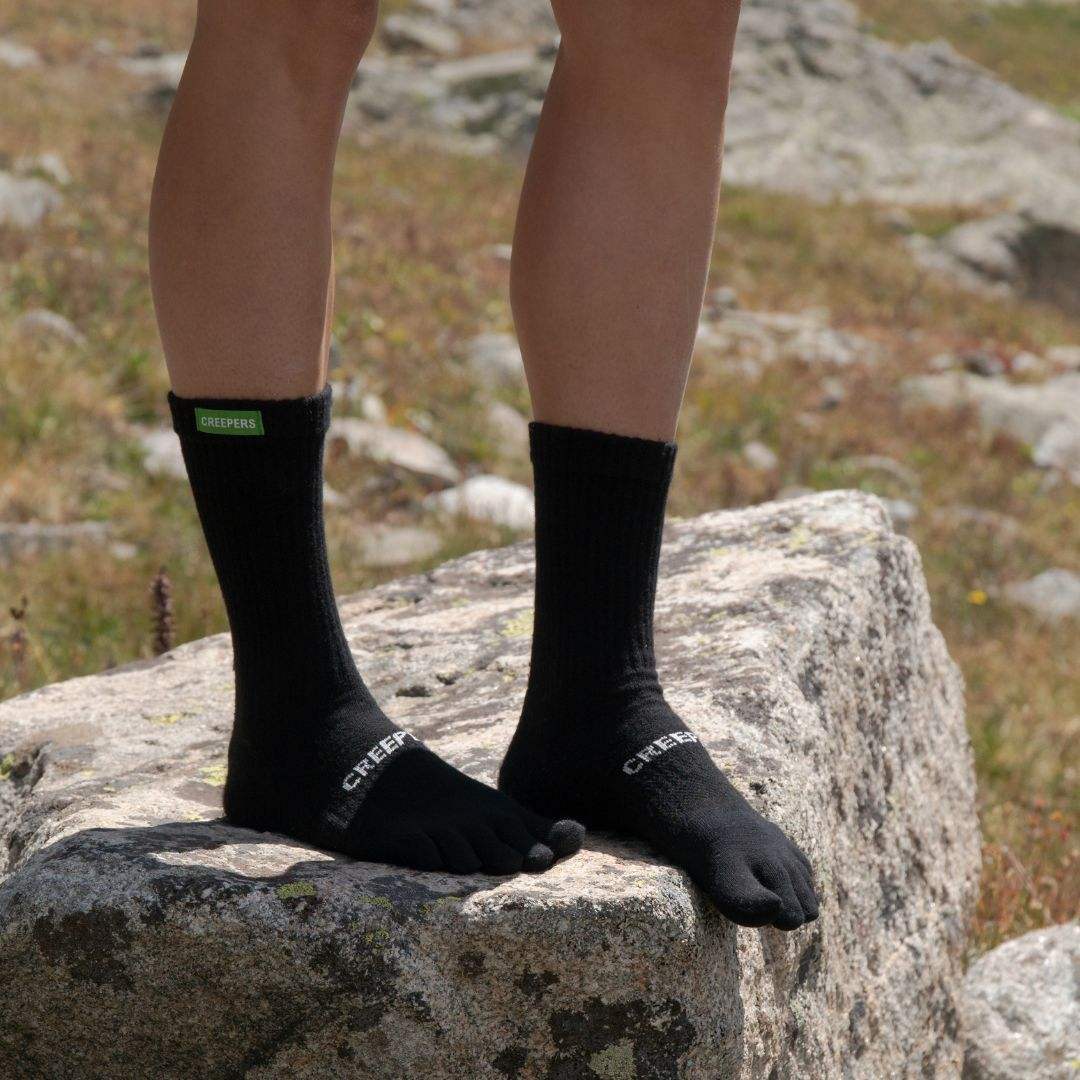 Wool toe socks midweight merino hiking socks in boot length
