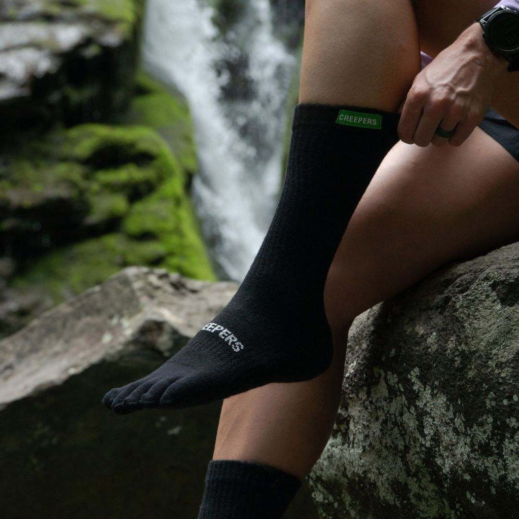 Wool toe socks midweight merino hiking socks in boot length